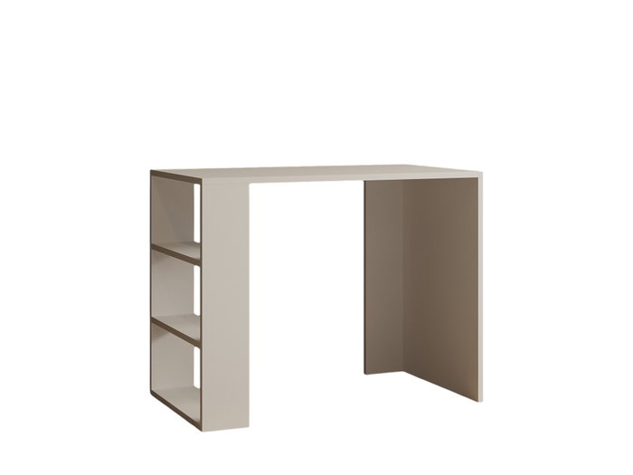 Hanah Home Mesa de Estudio Escandinava Blanca con Numerosos Estantes, 90x50x70 cm, Tablero Melamina 18mm